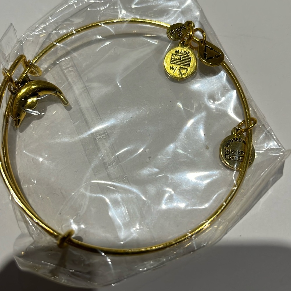 Alex and Ani gold dolphin bangle